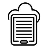 Ebook data cloud icon, outline style vector