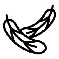 Flying feather icon, outline style vector