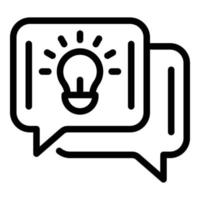 Chat idea icon, outline style vector