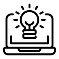 Bright idea icon, outline style vector