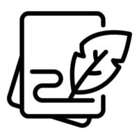 Writing ink icon, outline style vector