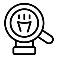 Magnifying idea icon, outline style vector