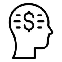 Money mind icon, outline style vector