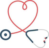 stethoscope icon in flat style heart diagnostic vector