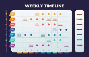 Weekly Timeline Template Gradient vector