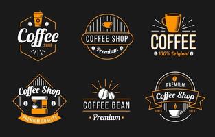 conjunto de logotipo de cafetería vector