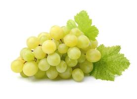 Ripe grapes with leaves photo