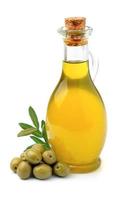 Olive oil with olives photo