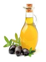 aceite de oliva con aceitunas foto