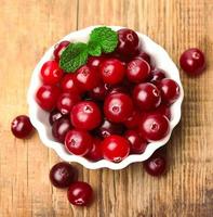 Sweet cranberries close up photo