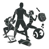 fitness gym vector pro illustration