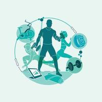 fitness gym vector pro illustration