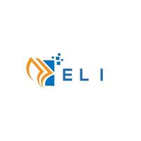 diseño de logotipo de contabilidad de reparación de crédito eli sobre fondo blanco. eli creative iniciales gráfico de crecimiento letra logo concepto. diseño del logotipo de finanzas empresariales eli. vector