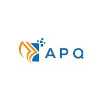 APQ credit repair accounting logo design on white background. APQ creative initials Growth graph letter logo concept. APQ business finance logo design. vector