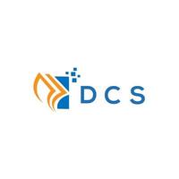 diseño de logotipo de contabilidad de reparación de crédito dcs sobre fondo blanco. concepto de logotipo de letra de gráfico de crecimiento de iniciales creativas dcs. diseño del logotipo de finanzas empresariales dcs. vector