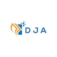 DJA credit repair accounting logo design on white background. DJA creative initials Growth graph letter logo concept. DJA business finance logo design. vector
