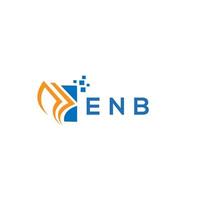 ENB credit repair accounting logo design on white background. ENB creative initials Growth graph letter logo concept. ENB business finance logo design. vector
