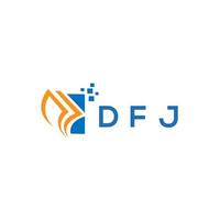 DFJ credit repair accounting logo design on white background. DFJ creative initials Growth graph letter logo concept. DFJ business finance logo design. vector