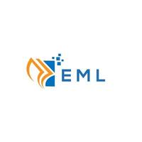 EML credit repair accounting logo design on white background. EML creative initials Growth graph letter logo concept. EML business finance logo design. vector