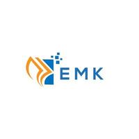 EMK credit repair accounting logo design on white background. EMK creative initials Growth graph letter logo concept. EMK business finance logo design. vector