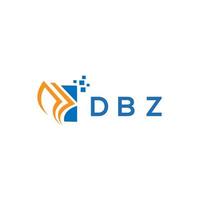 DBZ credit repair accounting logo design on white background. DBZ creative initials Growth graph letter logo concept. DBZ business finance logo design. vector