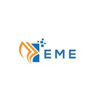 EME credit repair accounting logo design on white background. EME creative initials Growth graph letter logo concept. EME business finance logo design. vector