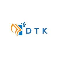 diseño de logotipo de contabilidad de reparación de crédito dtk sobre fondo blanco. dtk creative iniciales crecimiento gráfico carta logo concepto. diseño del logotipo de finanzas empresariales dtk. vector