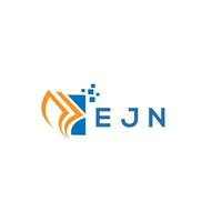 diseño de logotipo de contabilidad de reparación de crédito ejn sobre fondo blanco. ejn iniciales creativas gráfico de crecimiento letra logo concepto. diseño del logotipo de finanzas empresariales ejn. vector