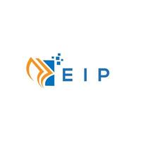 diseño de logotipo de contabilidad de reparación de crédito eip sobre fondo blanco. concepto de logotipo de letra de gráfico de crecimiento de iniciales creativas eip. diseño del logotipo de finanzas empresariales eip. vector