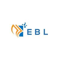 diseño de logotipo de contabilidad de reparación de crédito ebl sobre fondo blanco. ebl creative iniciales gráfico de crecimiento letra logo concepto. diseño del logotipo de finanzas empresariales ebl. vector