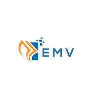 EMV credit repair accounting logo design on white background. EMV creative initials Growth graph letter logo concept. EMV business finance logo design. vector