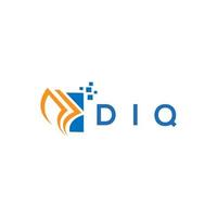 DIQ credit repair accounting logo design on white background. DIQ creative initials Growth graph letter logo concept. DIQ business finance logo design. vector