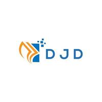 diseño de logotipo de contabilidad de reparación de crédito djd sobre fondo blanco. djd creativo iniciales gráfico de crecimiento letra logo concepto. diseño del logotipo de finanzas empresariales djd. vector