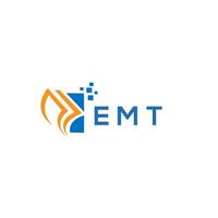 EMT credit repair accounting logo design on white background. EMT creative initials Growth graph letter logo concept. EMT business finance logo design. vector