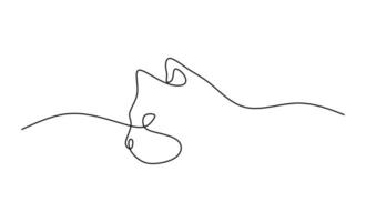 Cute cat pet oneline continuous handdrawn line art editable line vector