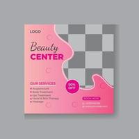Beauty and spa social media or instagram post template design vector