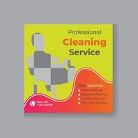 Cleaning service social media post banner vector