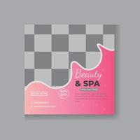 Beauty and spa social media or instagram post template design vector