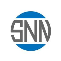 diseño de logotipo de letra snn sobre fondo blanco. concepto de logotipo de círculo de iniciales creativas snn. diseño de letras snn. vector