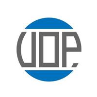 diseño de logotipo de letra uop sobre fondo blanco. concepto de logotipo de círculo de iniciales creativas uop. diseño de carta uop. vector