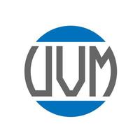 diseño de logotipo de letra uvm sobre fondo blanco. concepto de logotipo de círculo de iniciales creativas de uvm. diseño de letras uvm. vector