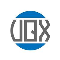 diseño de logotipo de letra uqx sobre fondo blanco. concepto de logotipo de círculo de iniciales creativas uqx. diseño de letras uqx. vector