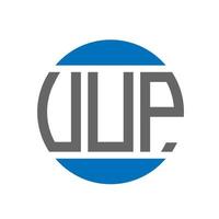 diseño de logotipo de letra uup sobre fondo blanco. uup concepto de logotipo de círculo de iniciales creativas. diseño de letra up. vector