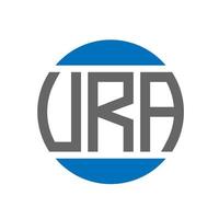 URA letter logo design on white background. URA creative initials circle logo concept. URA letter design. vector