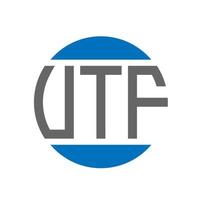 diseño de logotipo de letra utf sobre fondo blanco. concepto de logotipo de círculo de iniciales creativas utf. diseño de letras utf. vector