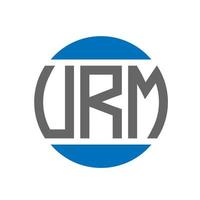 diseño de logotipo de letra urm sobre fondo blanco. concepto de logotipo de círculo de iniciales creativas de urm. diseño de letra urm. vector