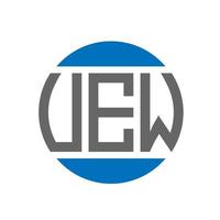 diseño de logotipo de letra uew sobre fondo blanco. uew creativo concepto de logotipo de círculo de iniciales. nuevo diseño de letras. vector