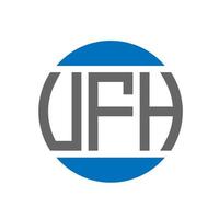 diseño de logotipo de letra ufh sobre fondo blanco. concepto de logotipo de círculo de iniciales creativas de ufh. diseño de letras ufh. vector