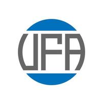 diseño de logotipo de letra ufa sobre fondo blanco. concepto de logotipo de círculo de iniciales creativas de ufa. diseño de letras ufa. vector