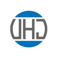 UHJ letter logo design on white background. UHJ creative initials circle logo concept. UHJ letter design. vector
